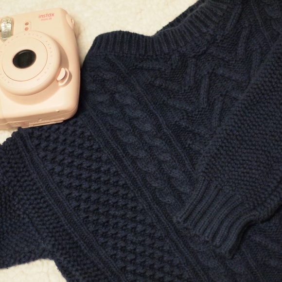 dark blue fisherman sweater - Picture 1 of 4